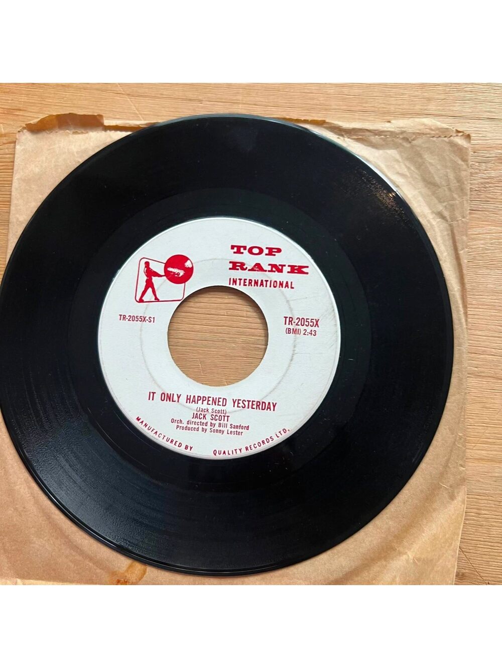 Jack Scott - It only Happened Yesterday/Cool Water 45rpm VG+ R89